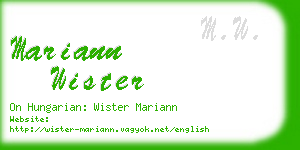 mariann wister business card